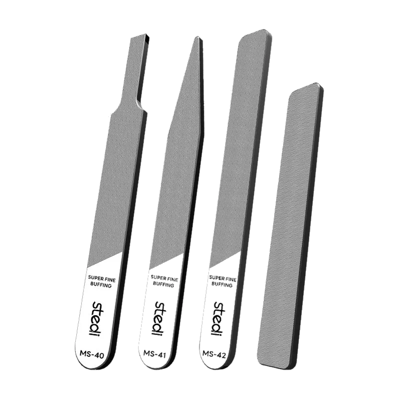 Four tempered glass polishing files